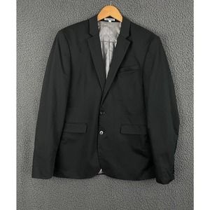 Express Men's Black Blazer Jacket 38 Regular Innovator Skinny Fit Lined 2 Button